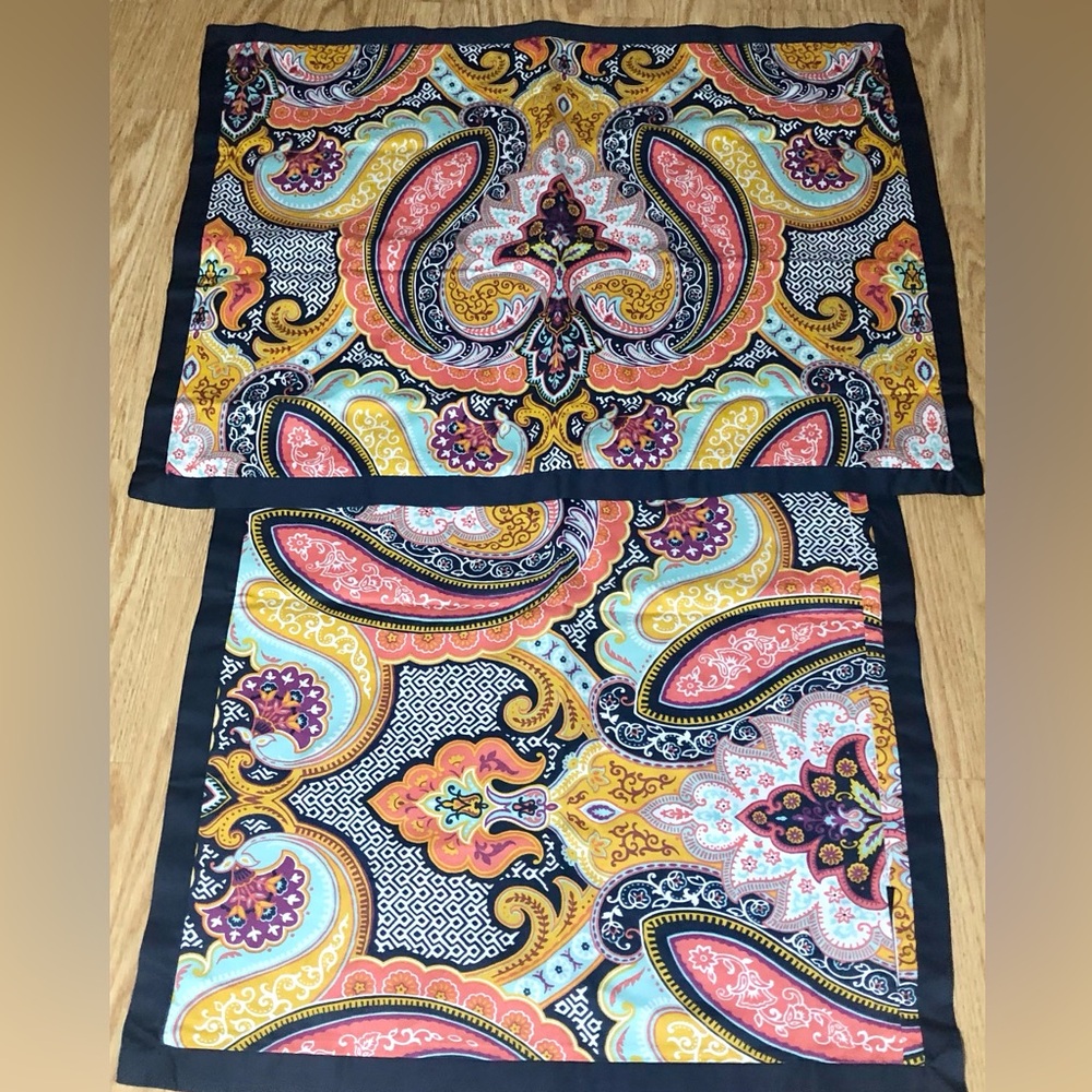 En vogue pillow cases pair multicolored floral paisley